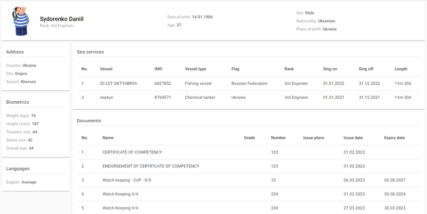 Seafarer Profile Exploration